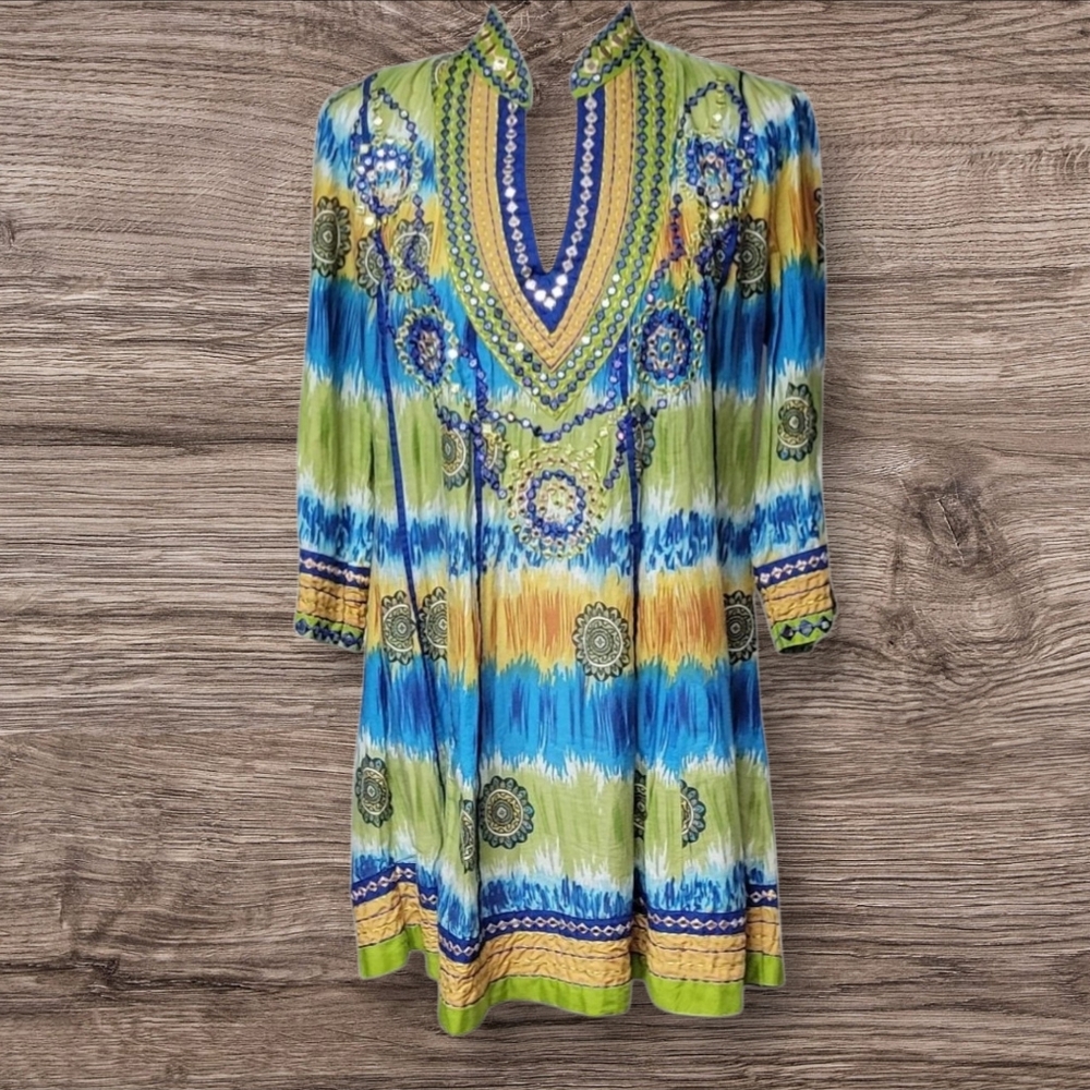 ▪︎Like New! Size S, Key Lime & Pink Blouse
